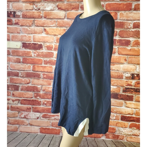 Charter Club Navy Blue Split Hem Sweater 2X - Picture 3 of 5